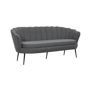 Calais 3-Seater Sofa in Grey Fabric | Modern Stylish Sofa with Angled Metal Legs