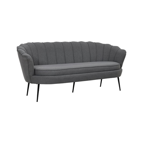 Calais 3-Seater Sofa in Grey Fabric | Modern Stylish Sofa with Angled Metal Legs