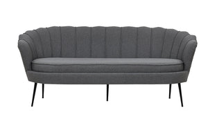 Calais 3-Seater Sofa in Grey Fabric | Modern Stylish Sofa with Angled Metal Legs