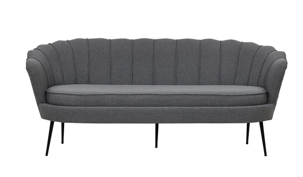 Calais 3-Seater Sofa in Grey Fabric | Modern Stylish Sofa with Angled Metal Legs