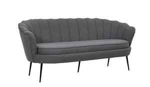Calais 3-Seater Sofa in Grey Fabric | Modern Stylish Sofa with Angled Metal Legs