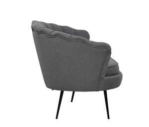 Calais 3-Seater Sofa in Grey Fabric | Modern Stylish Sofa with Angled Metal Legs