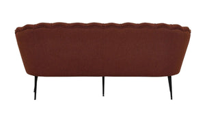 Calais 3-Seater Sofa in Rusty Red Fabric | Modern Stylish Sofa with Angled Metal Legs
