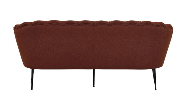 Calais 3-Seater Sofa in Rusty Red Fabric | Modern Stylish Sofa with Angled Metal Legs
