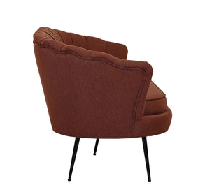 Calais 3-Seater Sofa in Rusty Red Fabric | Modern Stylish Sofa with Angled Metal Legs