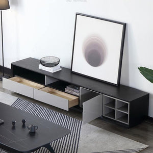 Camden Extendable TV Stand – Modern Grey & Black Media Unit, MDF Entertainment Console with Storage, Coffee Table & Side Cabinet Style - Sleek Furniture
