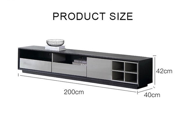 Camden Extendable TV Stand – Modern Grey & Black Media Unit, MDF Entertainment Console with Storage, Coffee Table & Side Cabinet Style - Sleek Furniture
