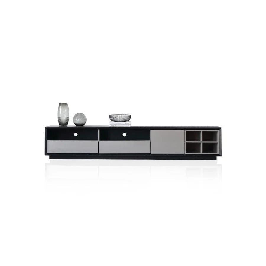 Camden Extendable TV Stand – Modern Grey & Black Media Unit, MDF Entertainment Console with Storage, Coffee Table & Side Cabinet Style - Sleek Furniture