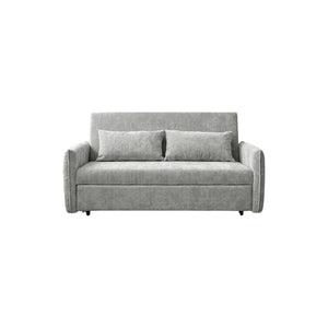 Camden Two Seater Sofa Bed with Storage, Pull Out Double Sofa Bed, Chenille Upholstered Convertible Sofa for Living Room & Guest Room, Light Grey - Sleek Furniture