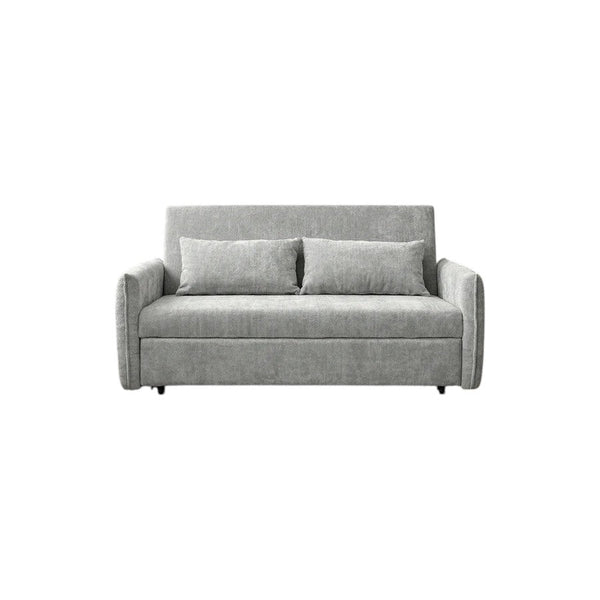 Camden Two Seater Sofa Bed with Storage, Pull Out Double Sofa Bed, Chenille Upholstered Convertible Sofa for Living Room & Guest Room, Light Grey - Sleek Furniture