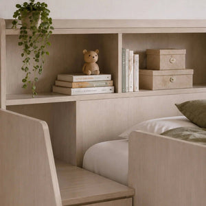 Camelot White Wooden Storage Bunk Bed with Staircase, Built-In Drawers & Shelving - Sleek Furniture