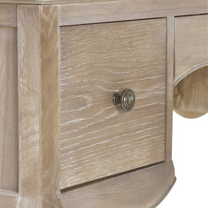 Camille French Style Dressing Table with Matching Stool, 2 Drawers, Ornate Wooden Vanity Desk for Bedroom, Elegant Makeup & Dressing Station - Sleek Furniture