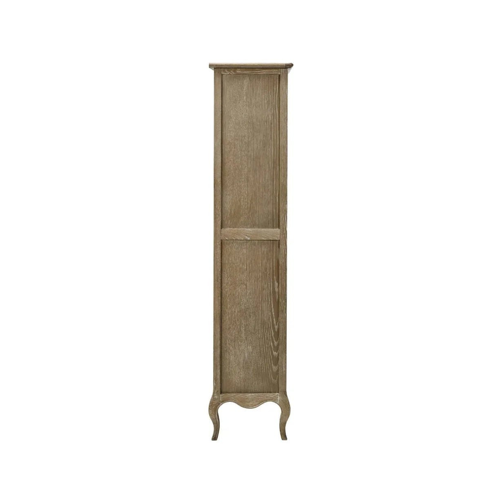 Camille French Style Lime Washed Oak Tall Bookcase with Drawers – 180cm Wooden Display Shelving Unit - Sleek Furniture