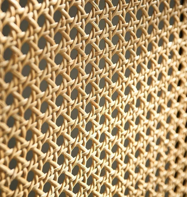 Cane Rattan Room Divider Screen – Foldable Oak Finish Privacy Panel for Living Room & Bedroom – Contemporary Wooden Room Separator - Sleek Furniture