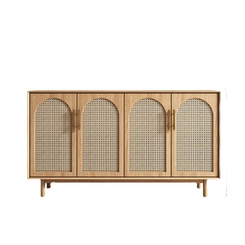 Celeste Rattan Sideboard Cabinet – Pine Wood Storage Unit with Natural Woven Doors, Modern Contemporary Living Room & Dining Room Sideboard - Sleek Furniture