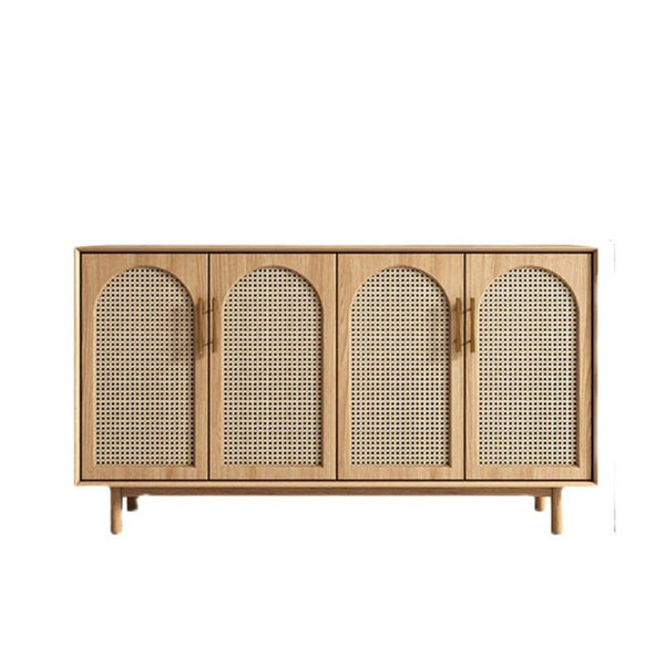 Celeste Rattan Sideboard Cabinet – Pine Wood Storage Unit with Natural Woven Doors, Modern Contemporary Living Room & Dining Room Sideboard - Sleek Furniture