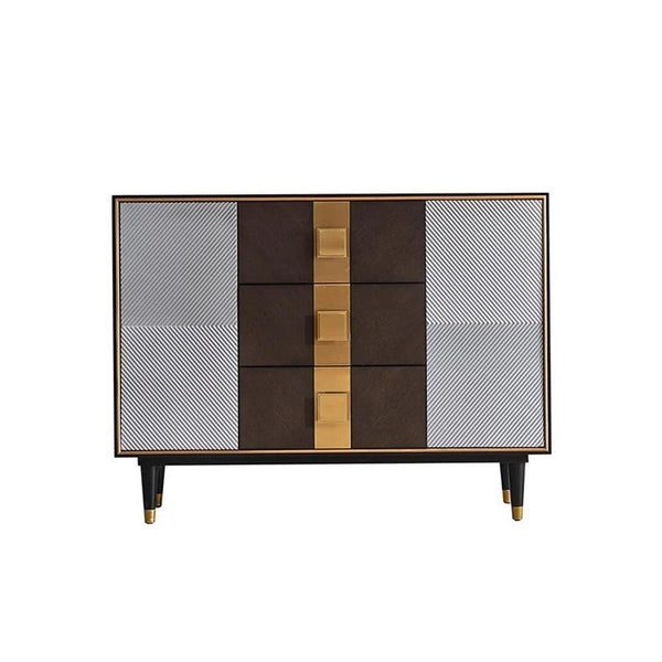 Chapin Sideboard Storage Cabinet with Metal Legs – Modern MDF Buffet Unit in Grey & Brown – Contemporary Living Room & Dining Room Storage Furniture - Sleek Furniture