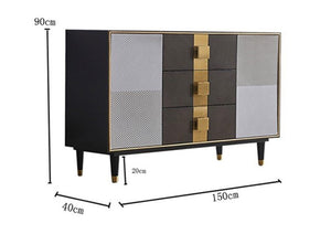 Chapin Sideboard Storage Cabinet with Metal Legs – Modern MDF Buffet Unit in Grey & Brown – Contemporary Living Room & Dining Room Storage Furniture - Sleek Furniture