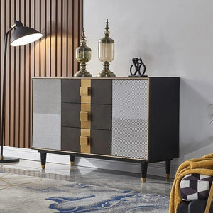 Chapin Sideboard Storage Cabinet with Metal Legs – Modern MDF Buffet Unit in Grey & Brown – Contemporary Living Room & Dining Room Storage Furniture - Sleek Furniture