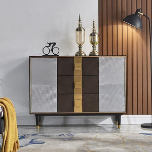 Chapin Sideboard Storage Cabinet with Metal Legs – Modern MDF Buffet Unit in Grey & Brown – Contemporary Living Room & Dining Room Storage Furniture - Sleek Furniture
