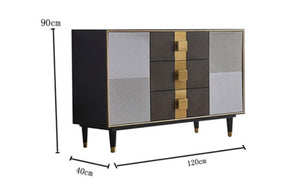 Chapin Sideboard Storage Cabinet with Metal Legs – Modern MDF Buffet Unit in Grey & Brown – Contemporary Living Room & Dining Room Storage Furniture - Sleek Furniture