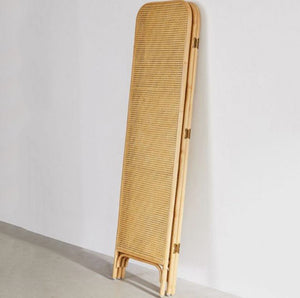 Charlesworth Rattan Folding Room Divider – Wooden Oak Privacy Screen, Contemporary Room Separator Panel, Modern Indoor Folding Screen for Living Room & Bedroom - Sleek Furniture
