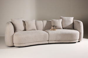 Cielo 3-Seater Sofa in Beige Bouclé | Modern Comfortable Sofa with Elegant Design