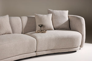 Cielo 3-Seater Sofa in Beige Bouclé | Modern Comfortable Sofa with Elegant Design