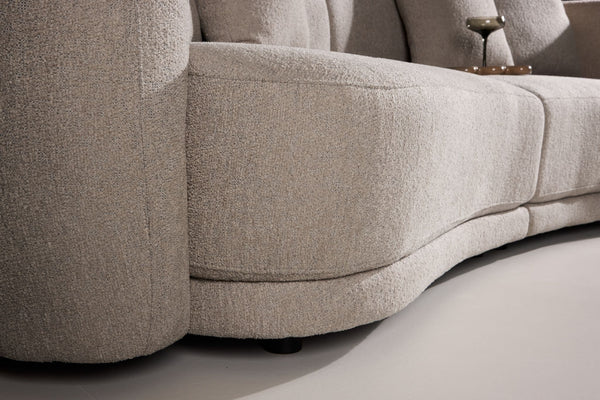 Cielo 3-Seater Sofa in Beige Bouclé | Modern Comfortable Sofa with Elegant Design