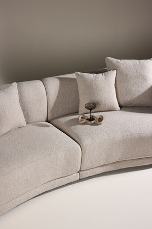 Cielo 3-Seater Sofa in Beige Bouclé | Modern Comfortable Sofa with Elegant Design