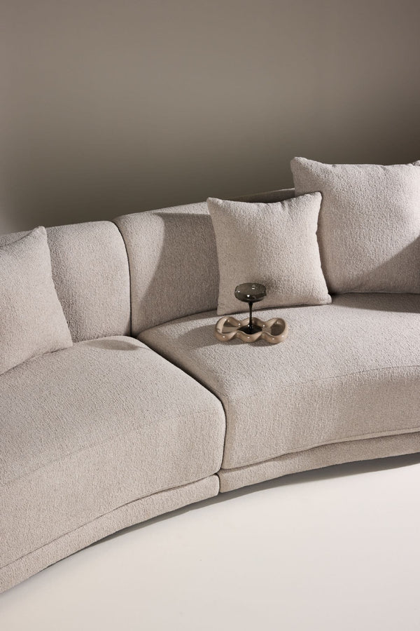 Cielo 3-Seater Sofa in Beige Bouclé | Modern Comfortable Sofa with Elegant Design