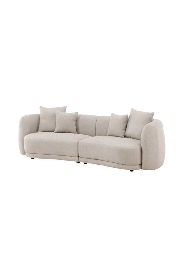Cielo 3-Seater Sofa in Beige Bouclé | Modern Comfortable Sofa with Elegant Design