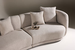 Cielo 3-Seater Sofa in Beige Bouclé | Modern Comfortable Sofa with Elegant Design