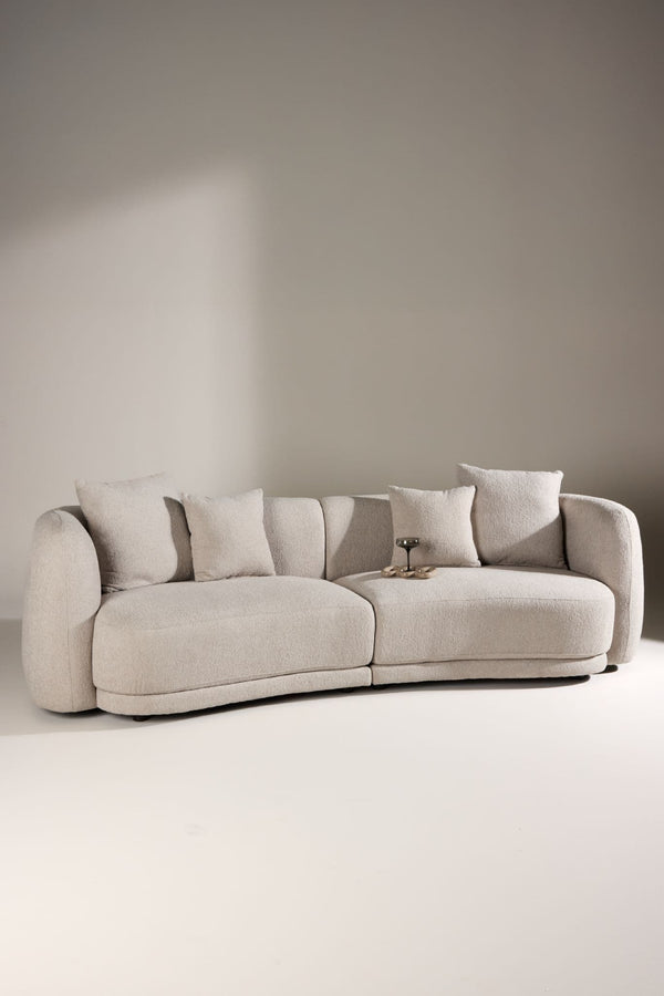 Cielo 3-Seater Sofa in Beige Bouclé | Modern Comfortable Sofa with Elegant Design