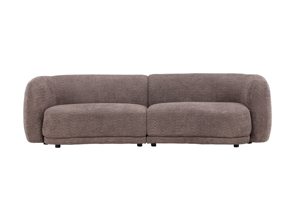 Cielo 3-Seater Sofa in Brown Bouclé | Modern Curved Sofa with Cozy and Inviting Design