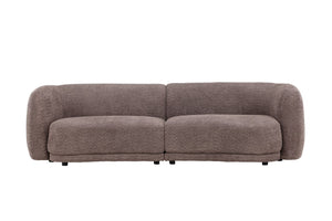 Cielo 3-Seater Sofa in Brown Bouclé | Modern Curved Sofa with Cozy and Inviting Design