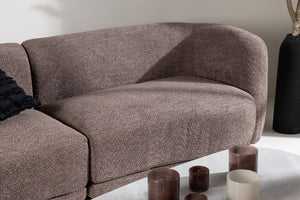 Cielo 3-Seater Sofa in Brown Bouclé | Modern Curved Sofa with Cozy and Inviting Design