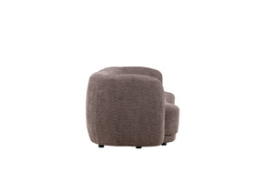 Cielo 3-Seater Sofa in Brown Bouclé | Modern Curved Sofa with Cozy and Inviting Design