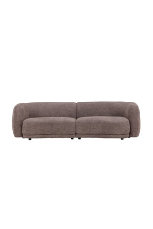 Cielo 3-Seater Sofa in Brown Bouclé | Modern Curved Sofa with Cozy and Inviting Design
