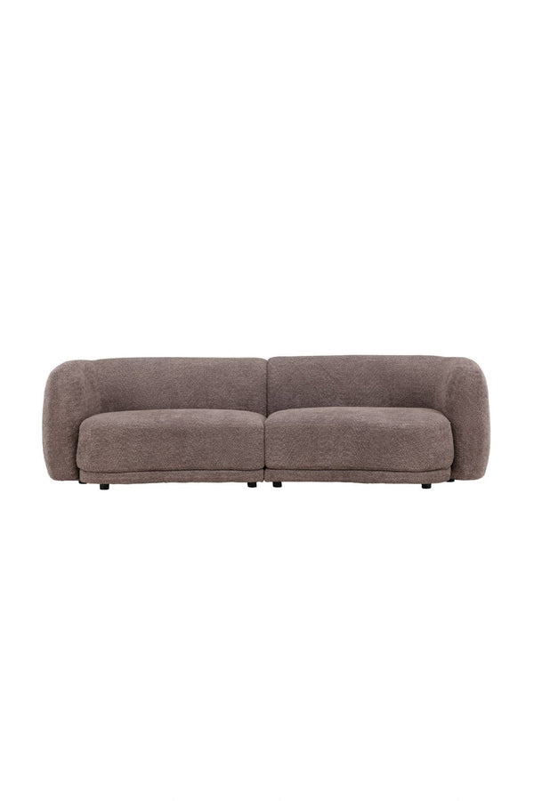 Cielo 3-Seater Sofa in Brown Bouclé | Modern Curved Sofa with Cozy and Inviting Design