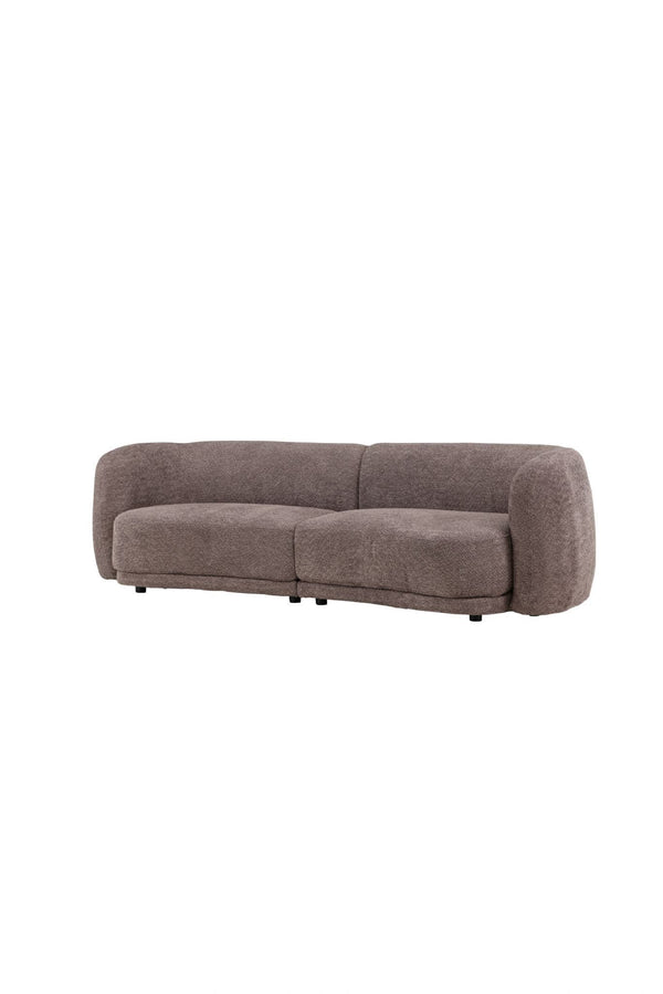Cielo 3-Seater Sofa in Brown Bouclé | Modern Curved Sofa with Cozy and Inviting Design