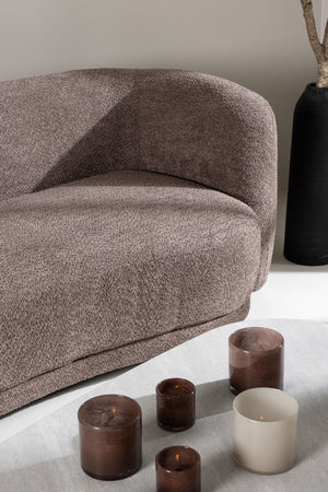 Cielo 3-Seater Sofa in Brown Bouclé | Modern Curved Sofa with Cozy and Inviting Design