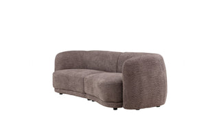 Cielo 3-Seater Sofa in Brown Bouclé | Modern Curved Sofa with Cozy and Inviting Design