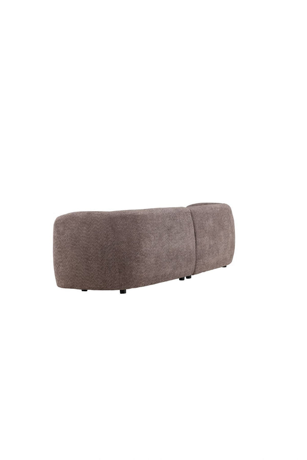 Cielo 3-Seater Sofa in Brown Bouclé | Modern Curved Sofa with Cozy and Inviting Design