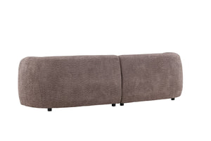 Cielo 3-Seater Sofa in Brown Bouclé | Modern Curved Sofa with Cozy and Inviting Design