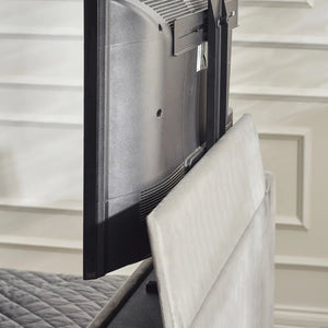 Clara side lift ottoman TV bed in light grey fabric