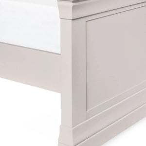 Clermont 135cm Double Bed Frame in Light Grey – French Inspired Design with Solid Pine Slats - Sleek Furniture