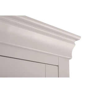 Clermont Light Grey 2 Door 1 Drawer Wardrobe – French Inspired Pine & MDF Bedroom Storage Cabinet - Sleek Furniture