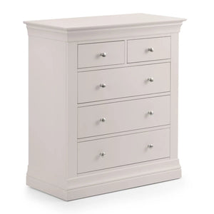 Clermont Light Grey 3+2 Drawer Chest – French Style Wooden Bedroom Storage Cabinet - Sleek Furniture