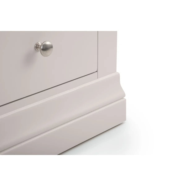 Clermont Light Grey 3+2 Drawer Chest – French Style Wooden Bedroom Storage Cabinet - Sleek Furniture